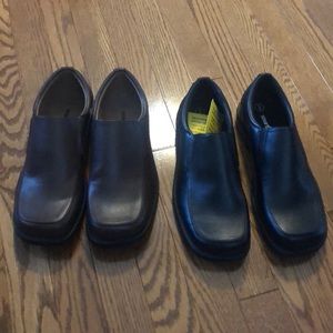 2 pairs of boys slip on dress shoe